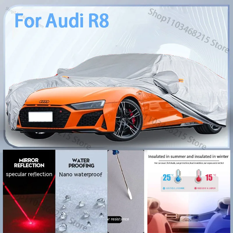 For Audi R8  Full Car cover with UV protection and Winter Insulation roles,Rainproof,Snowproof Ati-frost properties.