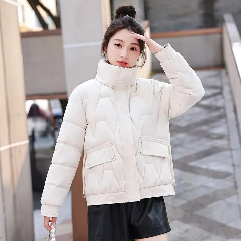 Oversized Fashion Parkas Jacket Women\'s Winter 2024 Loose Cotton padded Student Puffer Coat Thicken Warm Outerwear Female Overco