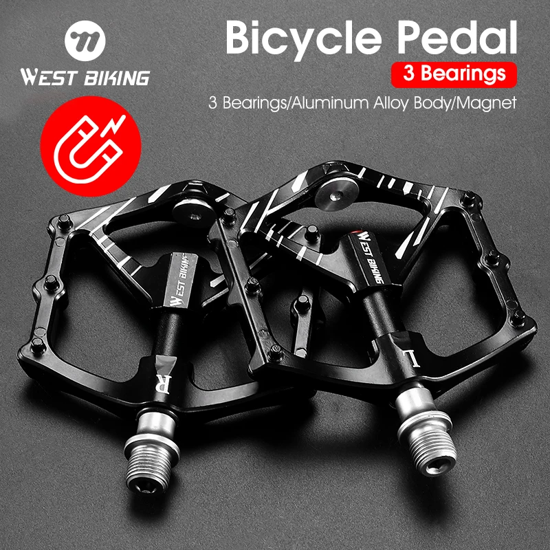 

WEST BIKING Anti-slip Cycling Pedals Aluminum Alloy Bicycle Pedal 9/16" Ultralight DU Bearing MTB Mountain Road Widen Bike Pedal