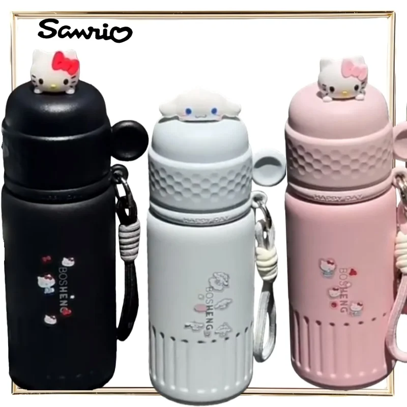 

Вакуумная кружка Sanrio Cinnamoroll, студенческая соломенная чашка, нержавеющая сталь 316, Hello Kitty Pochacco, спортивная дорожная бутылка для воды, подарок в стиле аниме