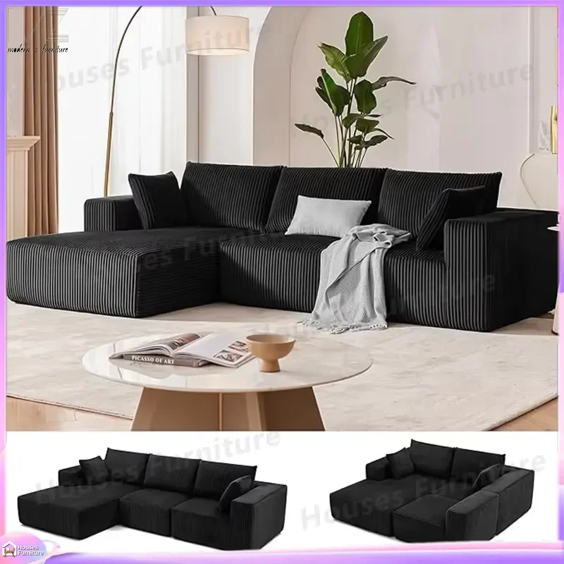 Luxury Corduroy Convertible Sofa Bed High Density Sponge Vacuum Packed Folding Couch for Apartment Living Room Furniture