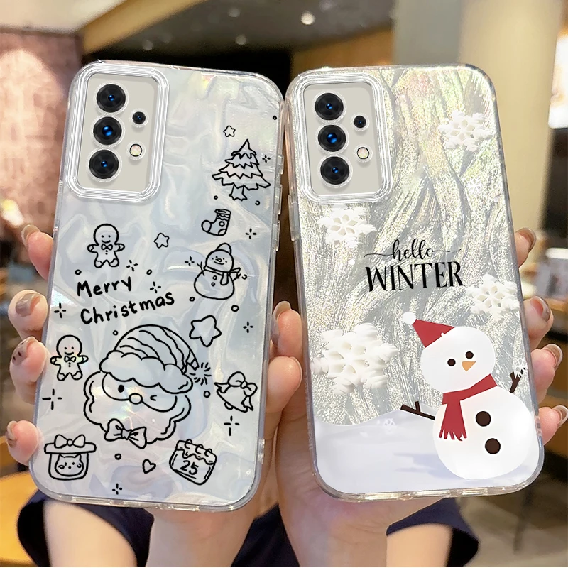 

New Christmas Pattern Phone Case For Samsung Galaxy S25 S24 S23 S22 S21 Plus Ultra A73 A72 A71 A55 A54 A53 Hard Shockproof Cover