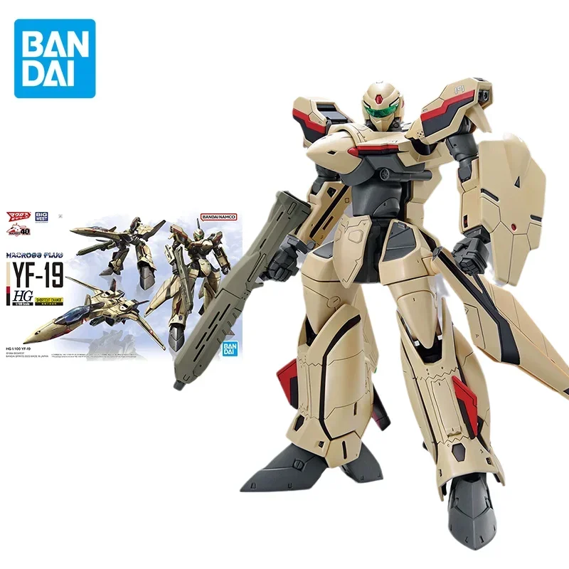 

Bandai Original The Super Dimension Fortress Macross Anime HG 1/100 PLUS YF-19 Action Figure Toys Model Gifts for Children