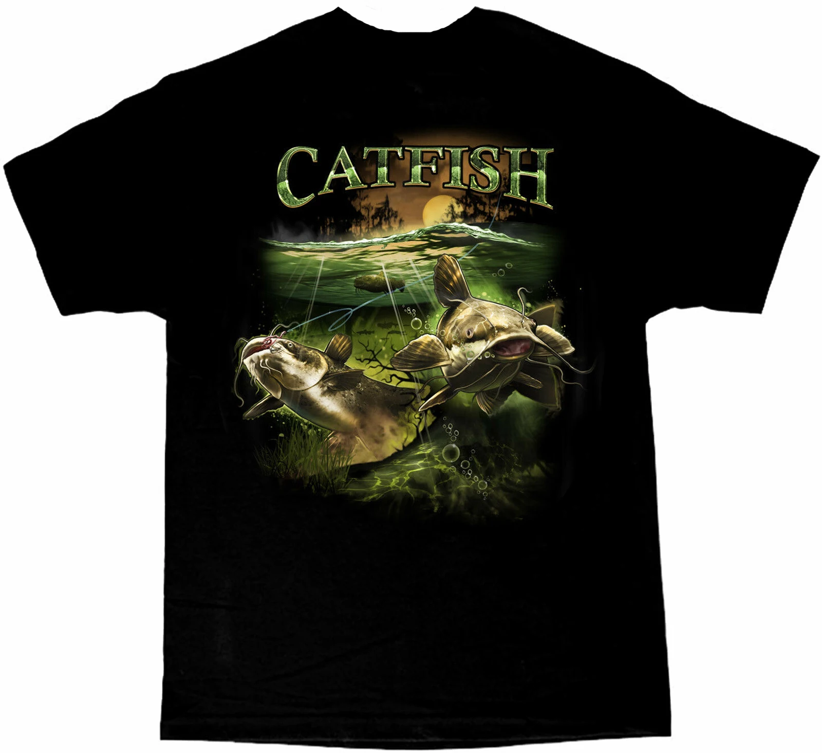 Merky Water Catfish Fishing Fisherman Angler Gift T-Shirt. Summer Cotton O-Neck Short Sleeve Mens T Shirt New S-3XL