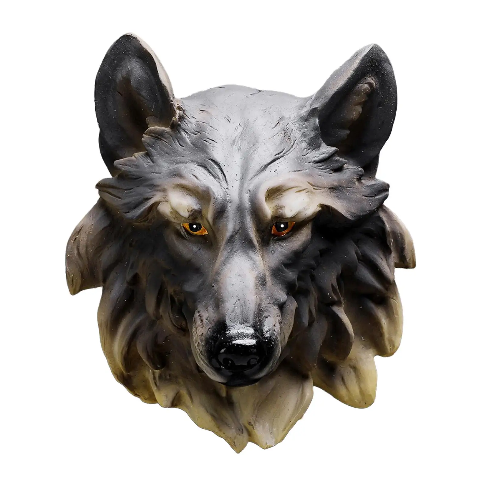 3 Wolf 3D Decorations Bust Wall Statue for Farmhouse Durable Realistic Decorative Piece Room Walls decor Painted Indoor