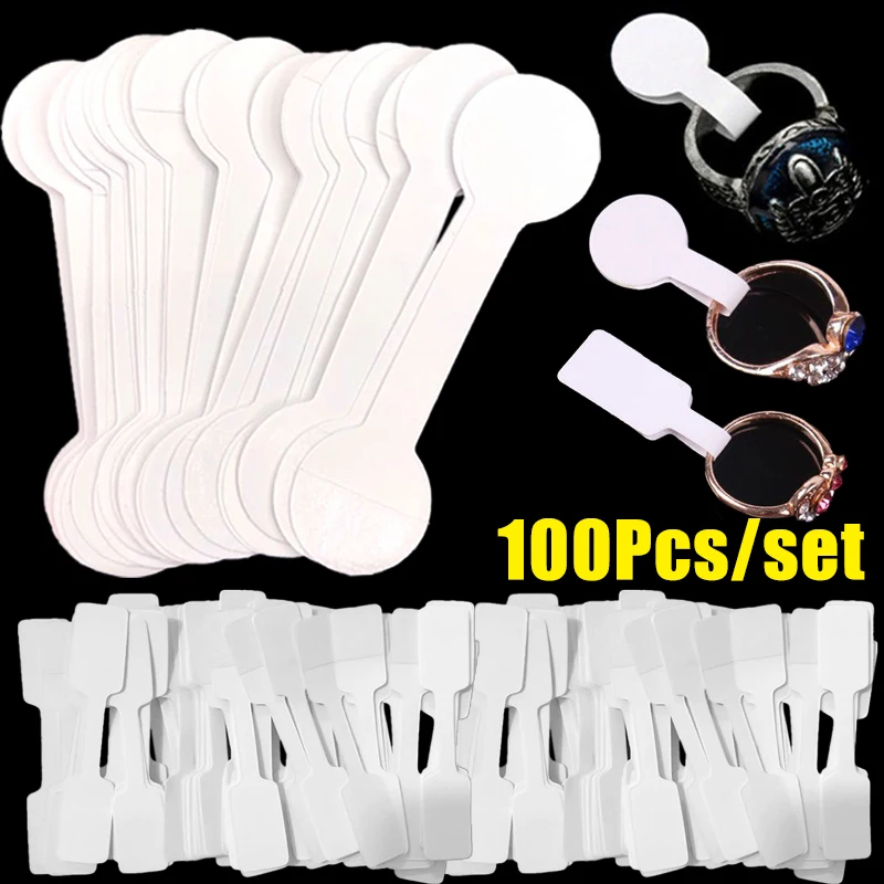 100Pcs Paper Jewelry Price Tag Stickers Self-Adhesive DIY Blank Brand Labels Rings Earrings Necklace Jewelry Display Price Card