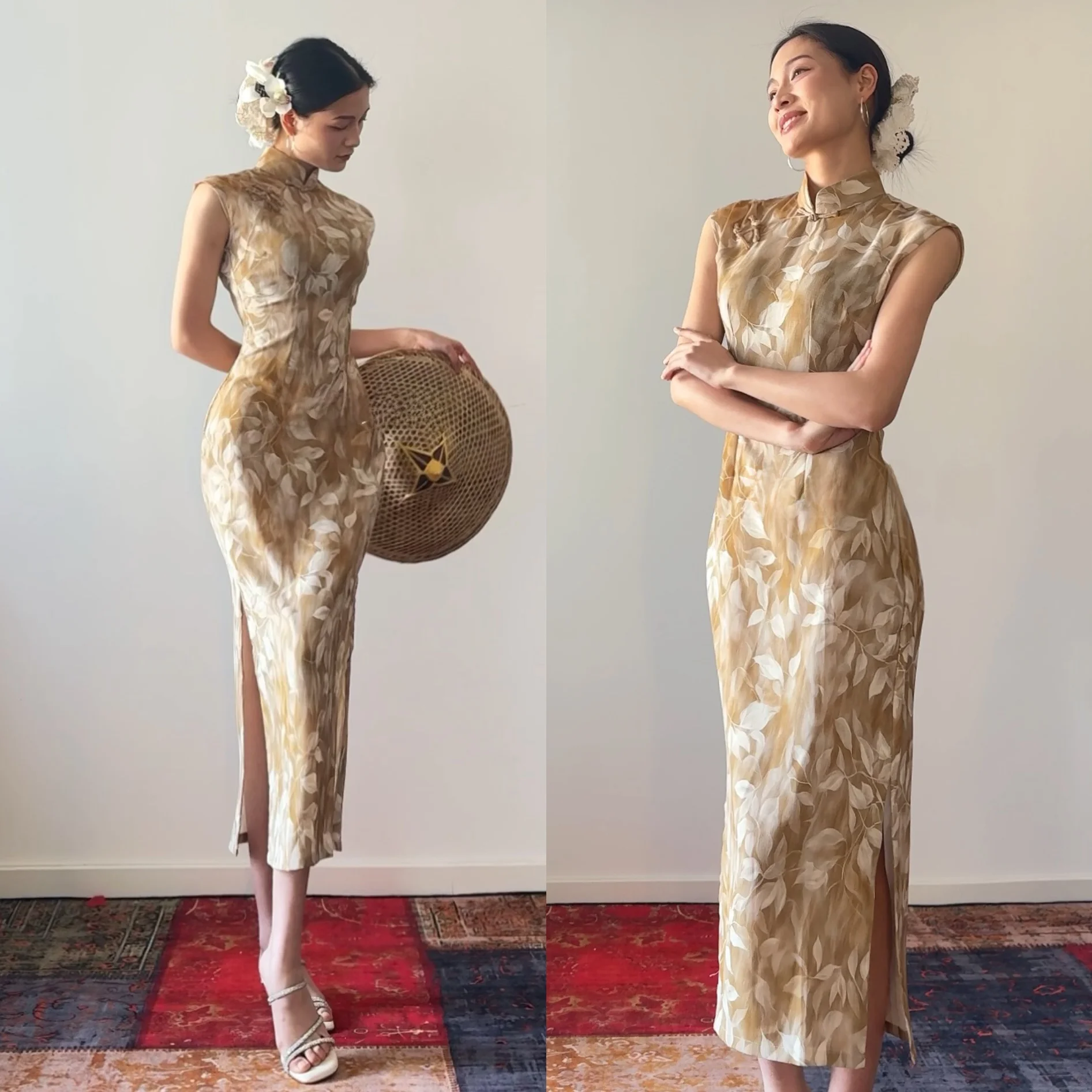 

Qingdu uLang JinYu Tang Yellow f Sve 3D Printed Chinese Sle Daily Slit Dr Breathable Polyester Fiber