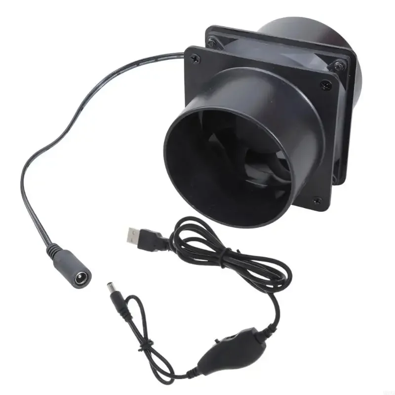 

Quiet 4500RPM 8cm Plastic Inline Duct Fan USB Speed Switching For Kitchen Workshop