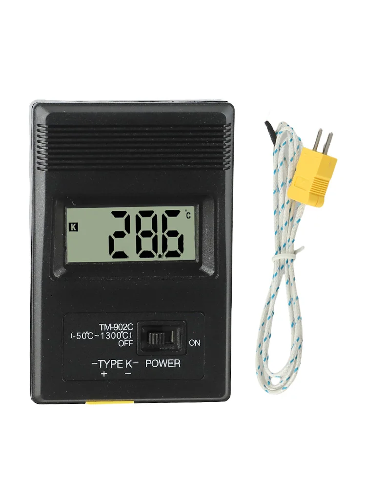 TM902C Portable Digital Thermometer with K Type Temperature Probe and LCD Display for Fast Accurate Readings 50 to 1300 Celsius