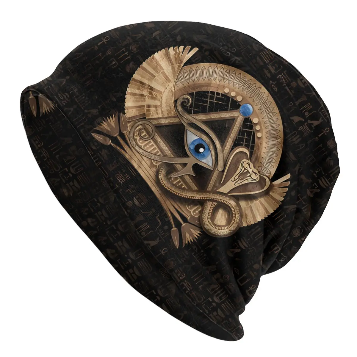 

Ancient Egypt Eye of Horus With Snake Men Women Thin Beanies Windproof Ski Cap Skullies Bonnet Hat