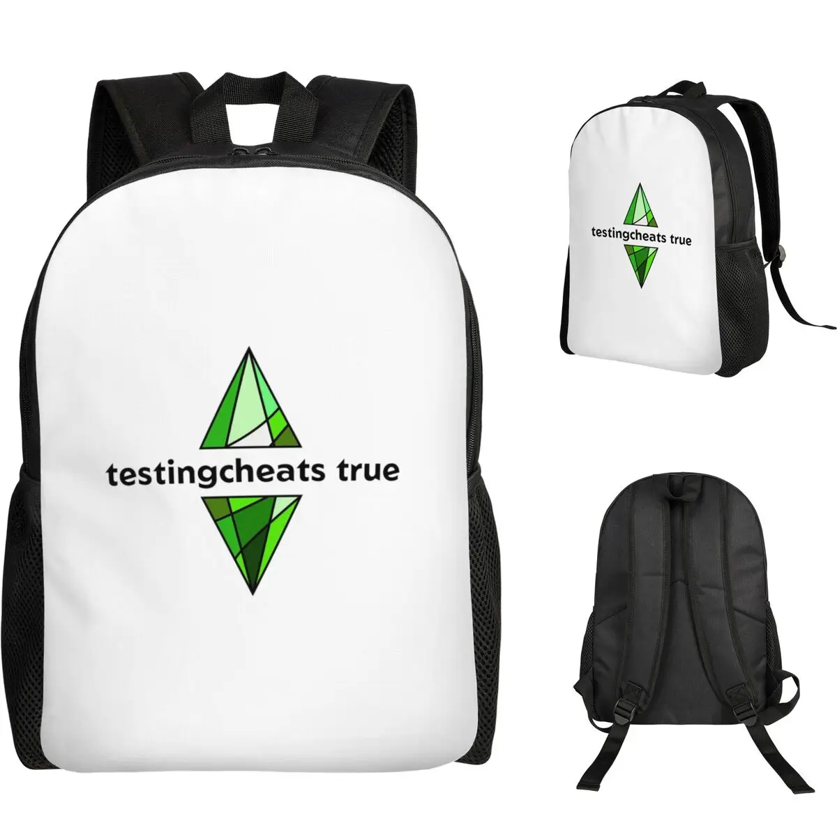 

The Sims 4 - Testingcheats True Plumbob Backpack Student Boys Girls BookBag School Bag Laptop Shoulder Bags
