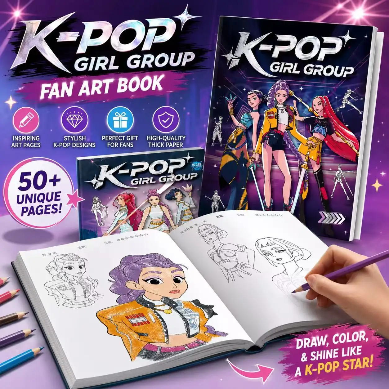 Livres de coloriage, dessins animés, livres de croquis pour enfants, livre d'images, cadeau d'anniversaire pour enfant / cadeau de Noël