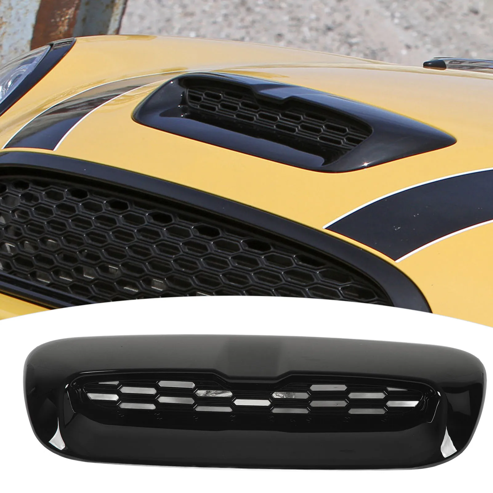 2PCS Front Engine Hood Vent Trim Bright Black Air Outlet Cover Replacement For Cooper S R56 R55 R57 R58 R59