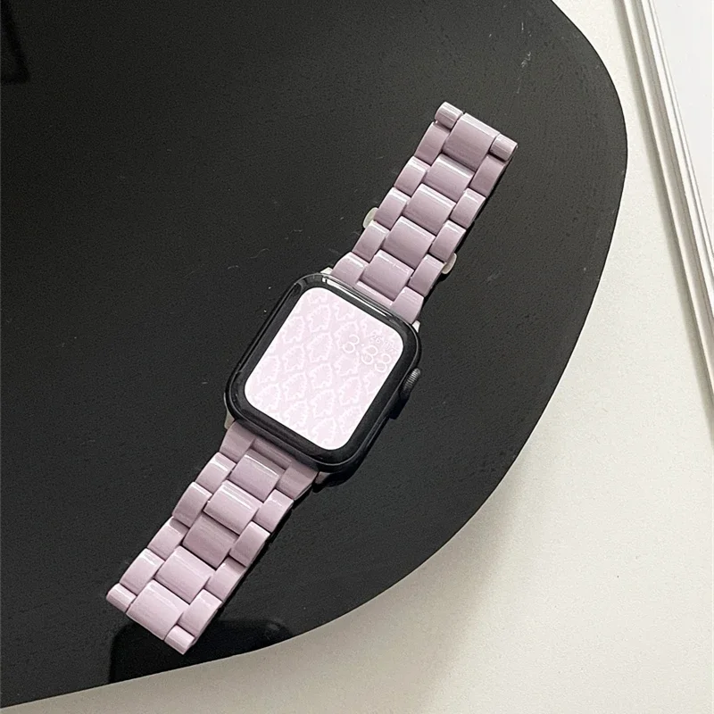 Candy Color Acrylic Strap for Apple Watch 41mm 45mm 40mm 44mm 38mm 42mm 49mm Wristband for iWatch Series Ultra 9 8 7 SE 6 5 4 3