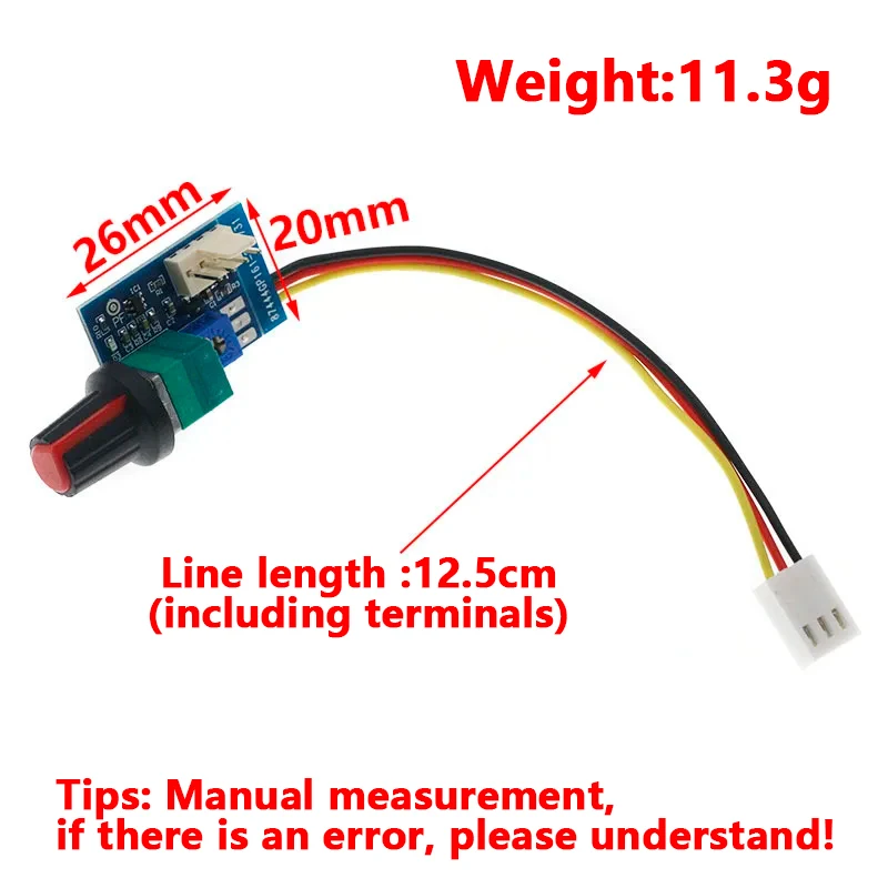 DC12V Manual Four-Wire PWM Fan Speed Motor Controller Board With Knob Switch Governor Module With 3Pin Connector Power Supply