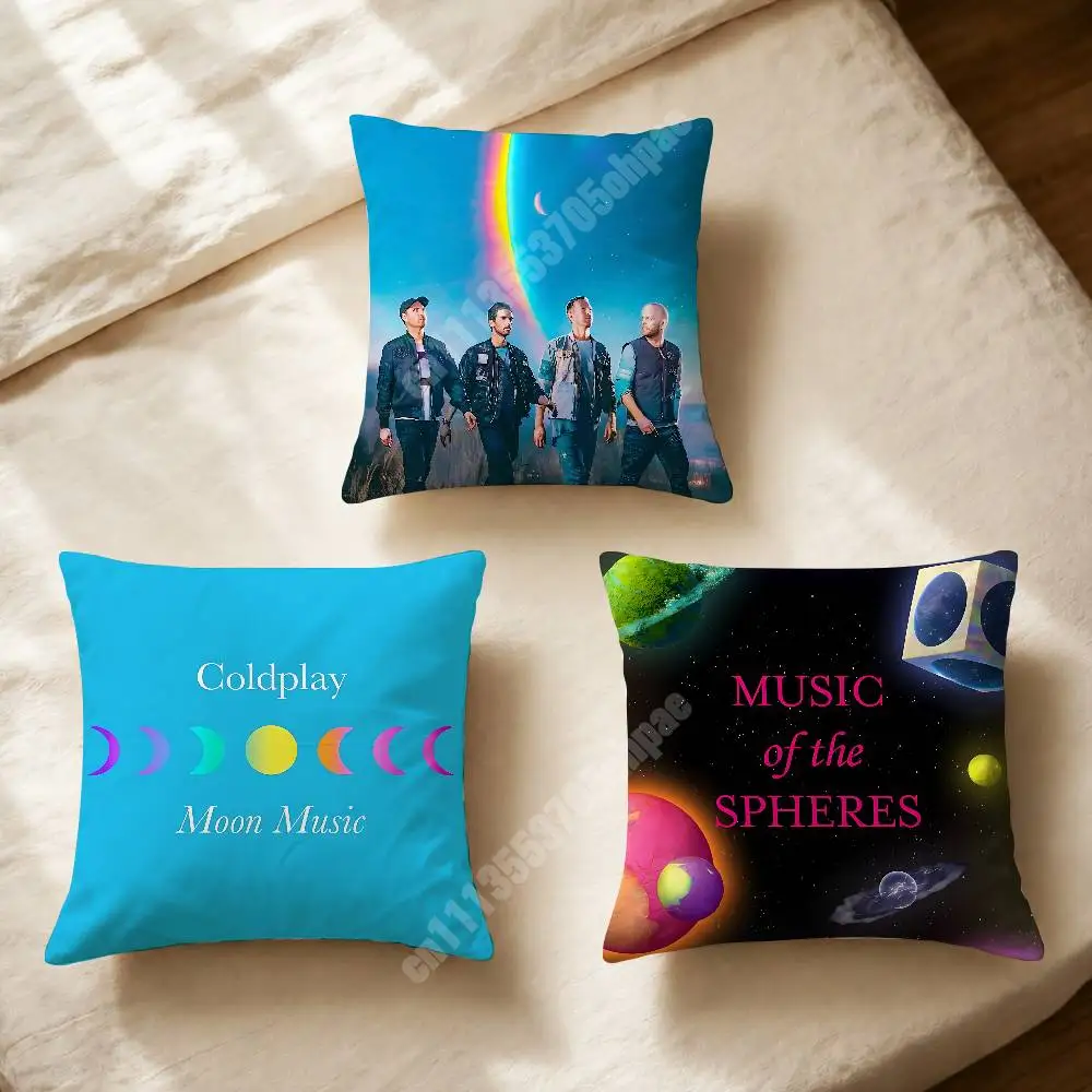 C-Coldplay Moon Music Of The Spheres Printed Pillow Cover Sofa Couch Cozy Holiday Party Furnishing Household Gift