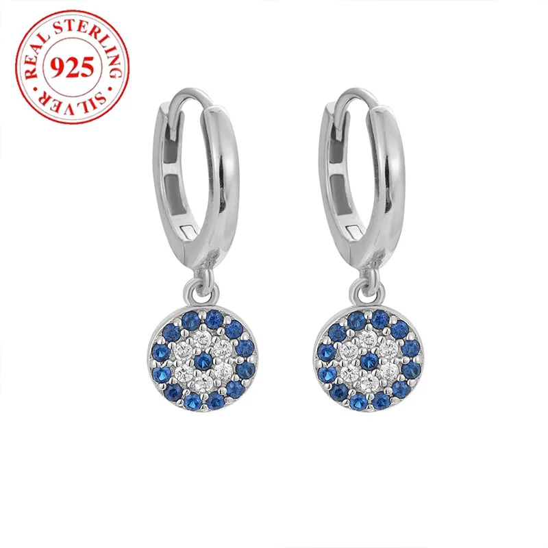 

925 Silver with Diamonds Devil's Eye Women's Earrings Hypoallergenic Suitable for Women Fashionable and Delicate Jewelry Gifts