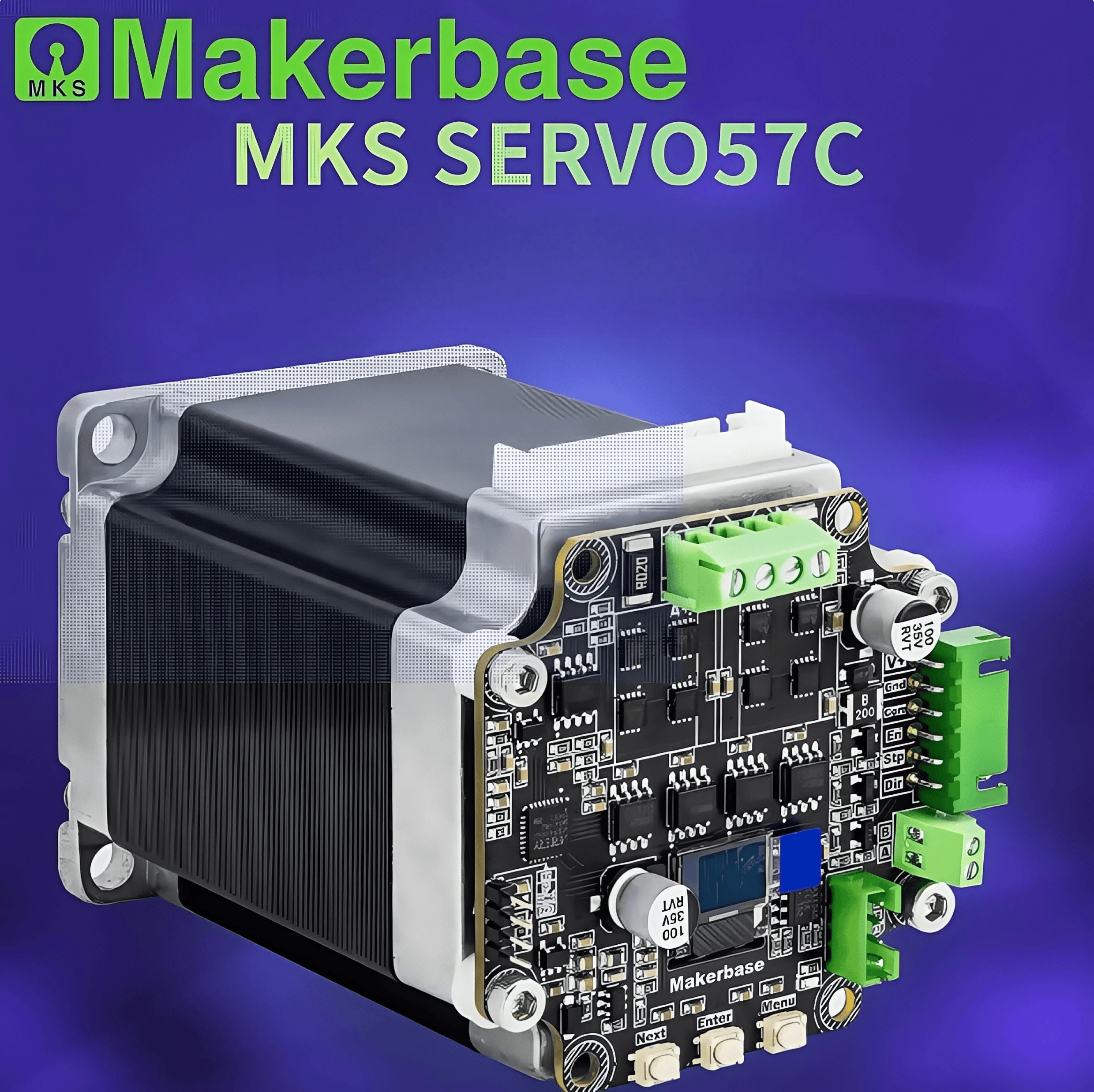 

Makerbase MKS SERVO57C 57 Closed Loop Stepper Motor Driver FOC Ultra Quiet RS485