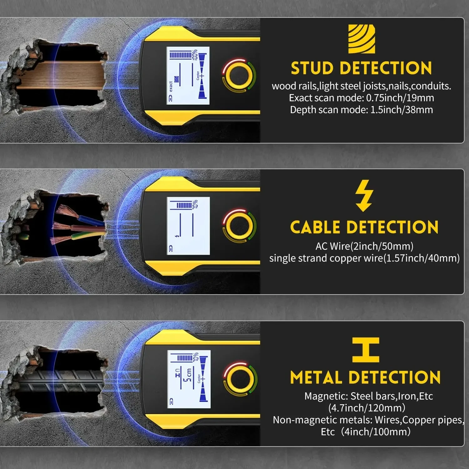 6 in 1 Electronic Wood Metal S - Stud Finder Center Finder Edge 评论和价格