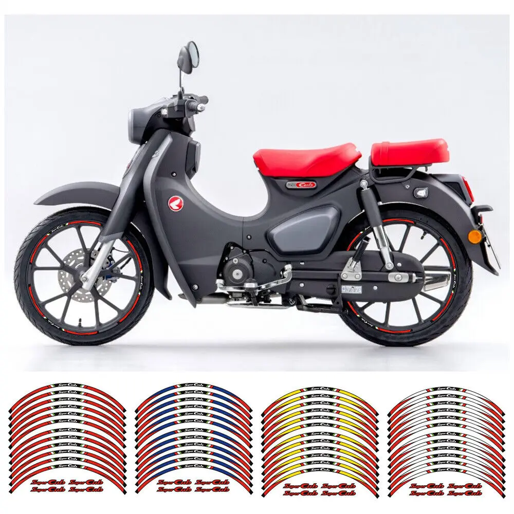 

Motorcycle Wheel Stickers 17`` Wheel Hub Rim Edge Stickers Strips For HONDA SUPER CUB C125 C50 C70 C90