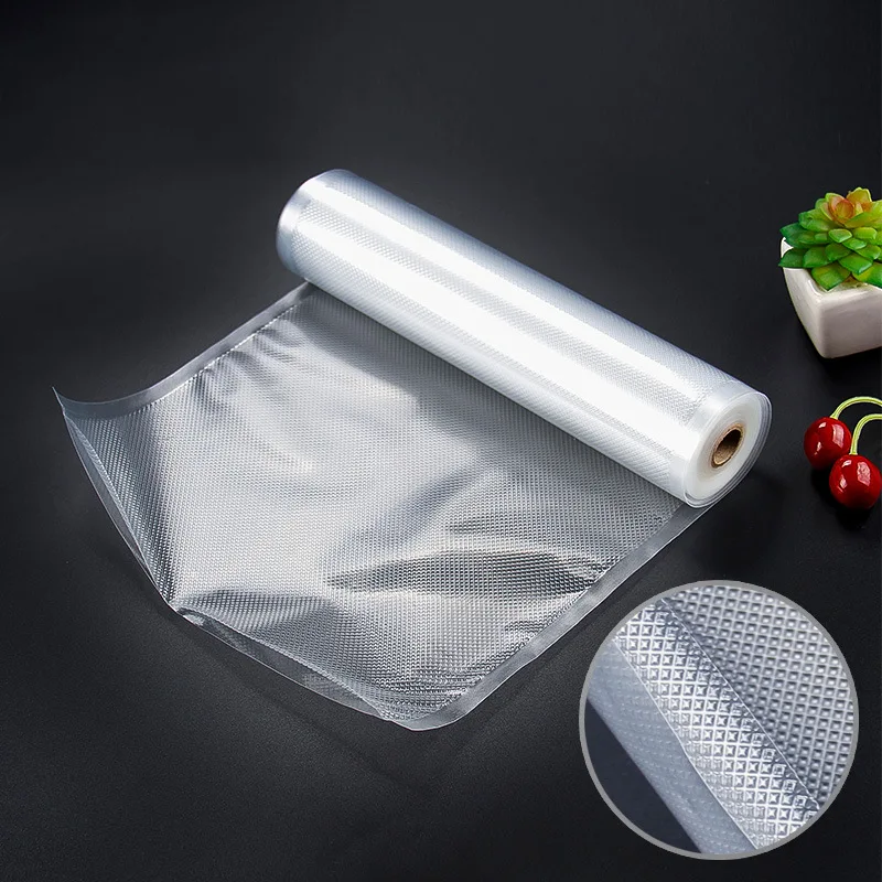 Bolsa de rollo de comida al vacío, bolsa de plástico al vacío de 15x500cm, bolsa de ahorro de almacenamiento de alimentos para máquina de envasado