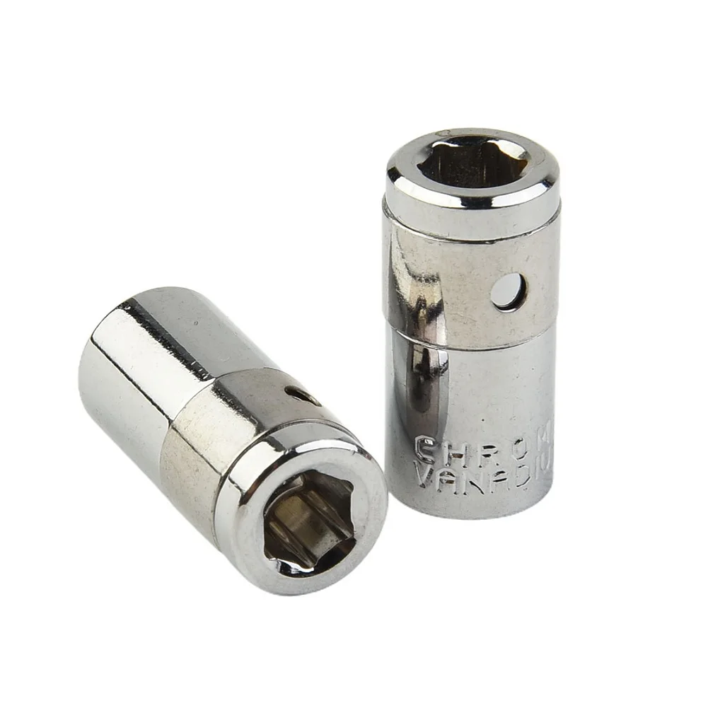 2x 1 4 Square Drive To 1 4 Hex Shank Socket  1 4 Drill Socket Adapter Power Tools Hexagon Handle Adapter Converter Drill