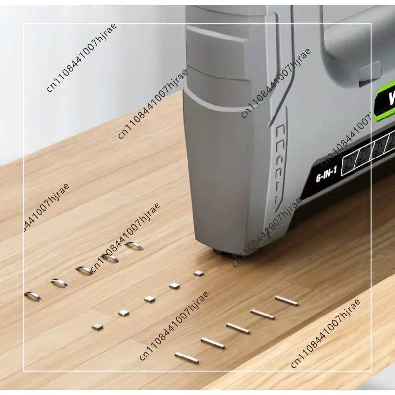 6-in-1 Cordless Electric Nailer Rechargeable Fastener Tool For F15 Straight & U Staples