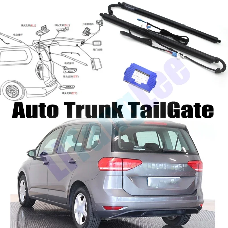 Lift bagasi daya mobil, untuk Volkswagen VW Touran 5T 2015-2024 listrik Hatch Tailgate Tail Gate Strut aktuator pintu belakang otomatis