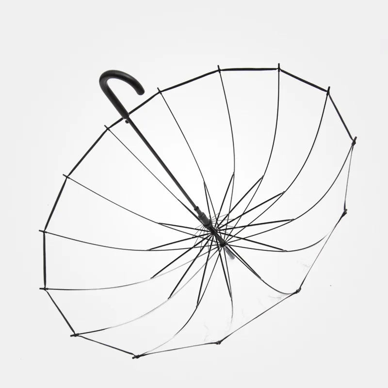 Clear Transparent Big Long Handle Umbrella Male Female Rain Fashion Solid Automatic Creative Rainy Safe Umbrellas for Kids