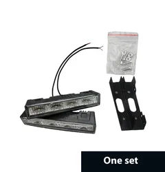 2PCS LED Daytime Running Lights DRL 4 LED Car LED Light 6000K Black Shell White color 12V Car Accessories