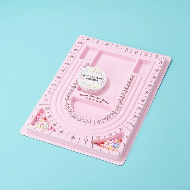 The Bead Board for Grey 3 U Shaped Channels 6 Recessed Compartments Design Boards for Creating Bracelet Necklace Jewelry