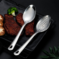 Stainless Steel Pointed Head Soup Spoon Colander Tablespoon Kitchen Mirror Polished Flatware Household Cutlery Set  for Children