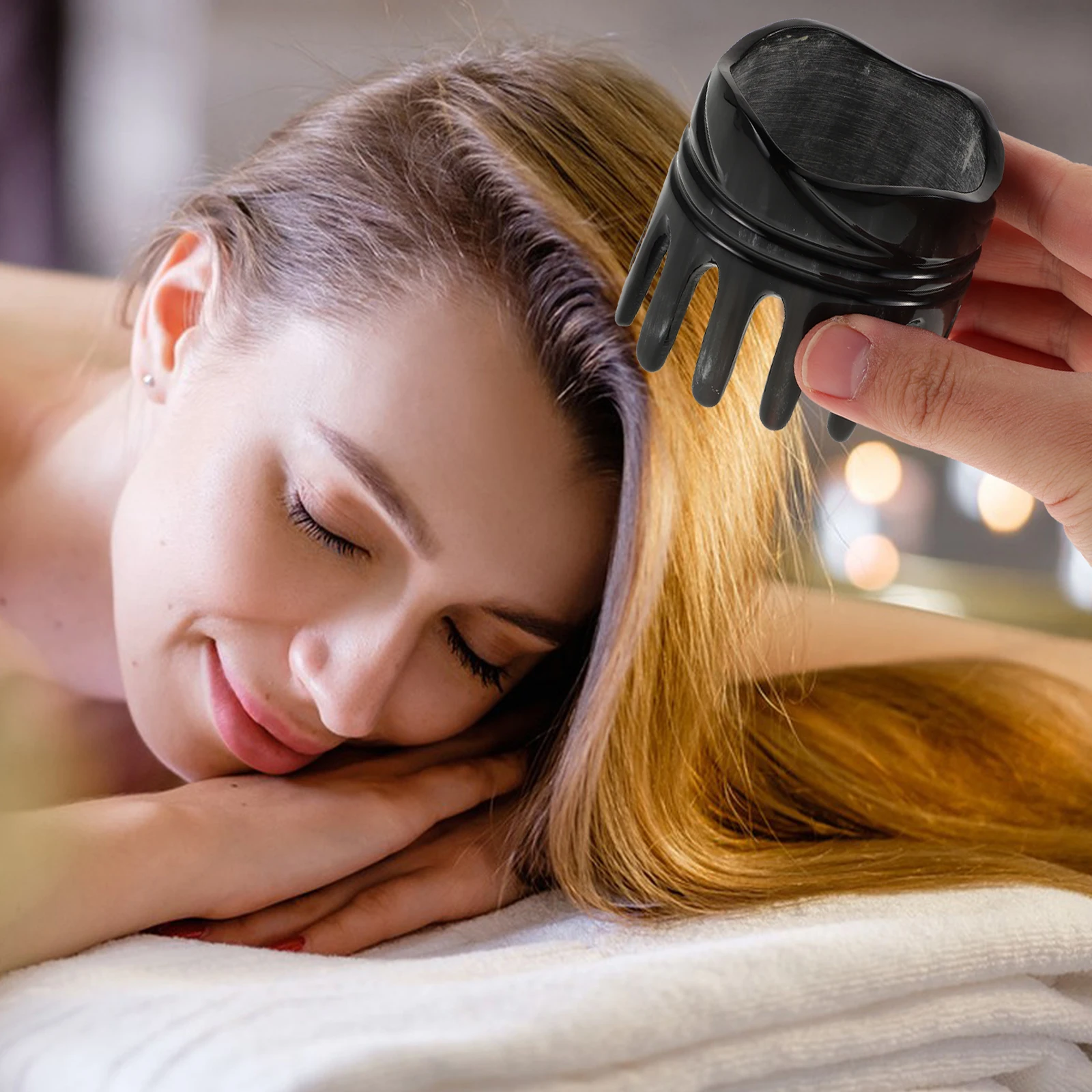 

Ox Horn Hair Comb Wide Tooth Dandruff Removal Scalp Massager Shampoo Brush Detangling Tool For Healthy Hair Care