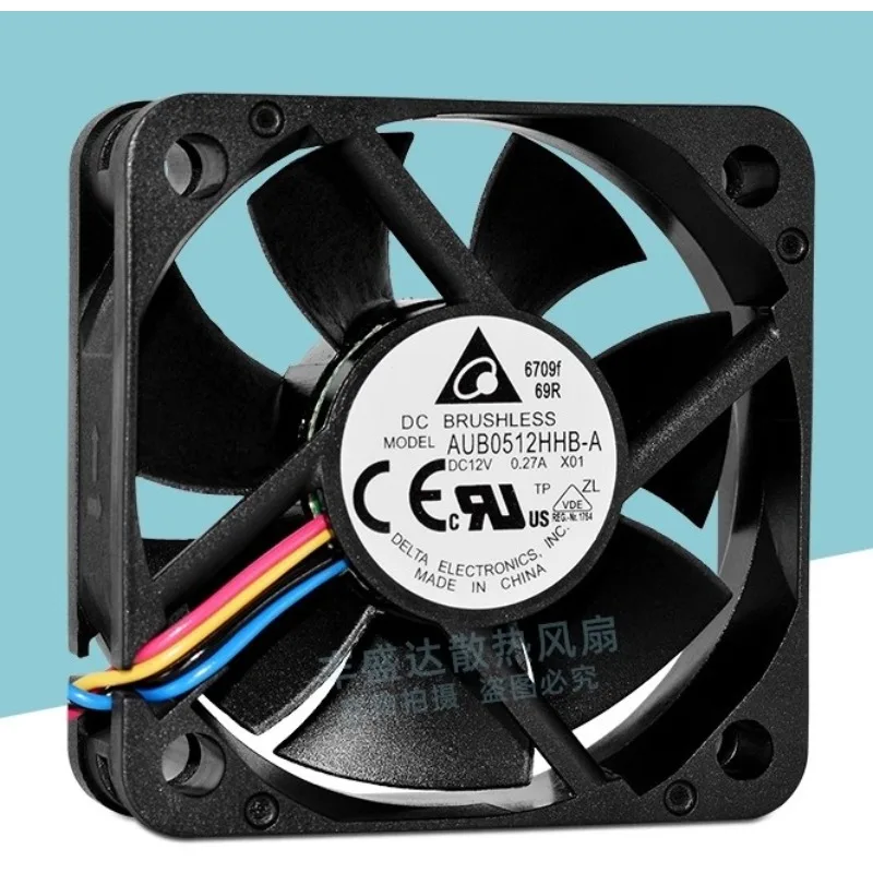 New Cooler Fan for Delta AUB0512HHB-A 5015 12V 0.27A High Air Volume Chassis Cooling Fan 5CM 50*50*15mm