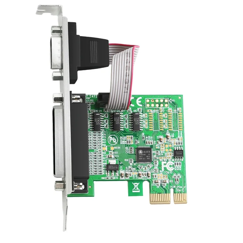 RS232 RS-232 Serial Port COM & DB25 Printer Parallel Port LPT to PCI-E PCI Express Card Adapter Converter ASIX AX99100
