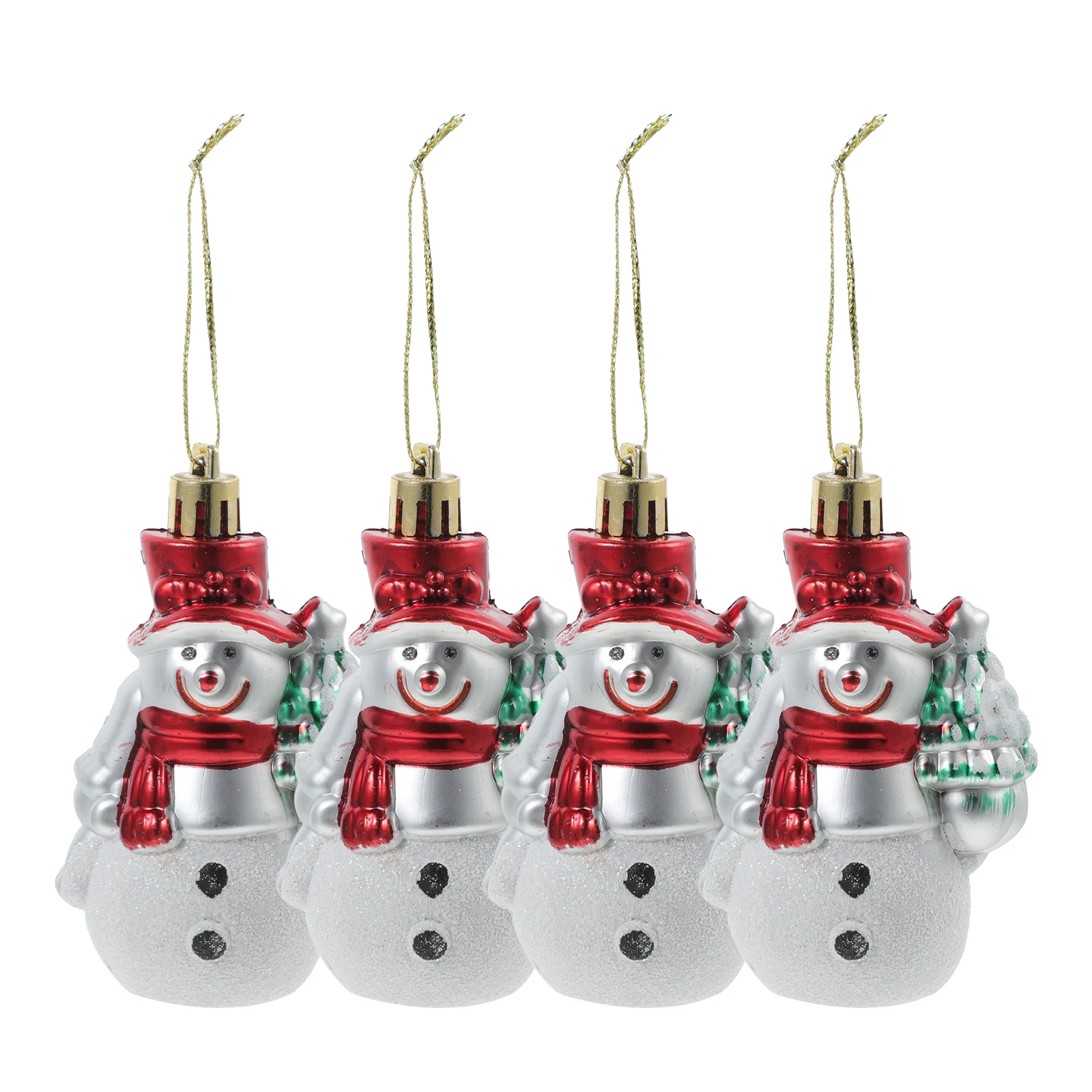 

4 Pcs Christmas Tree Decorations Festive Hanging Ornaments Xmas Scene Layout Supplies Plastic Pendants Party Crafts Gifts