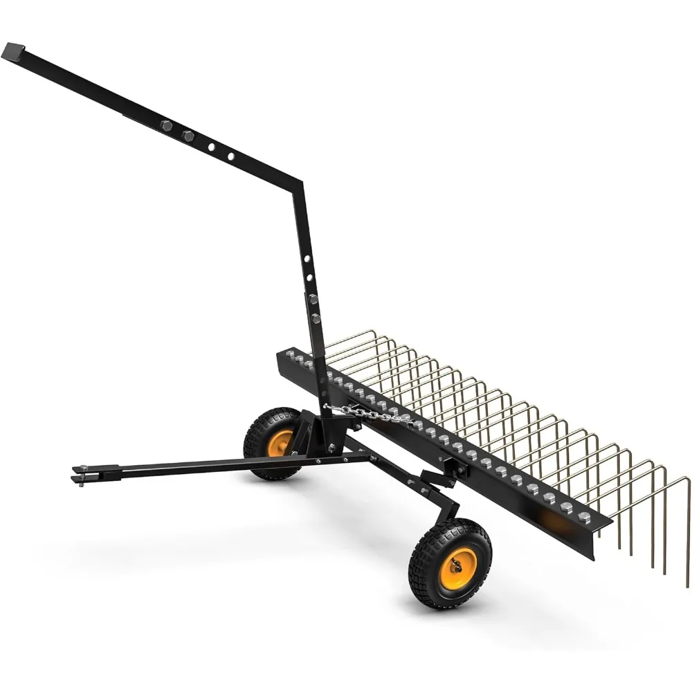 

60-х грабли для буксировки за стальной сосновой соломой, прочные коррозионностойкие грабли для газона