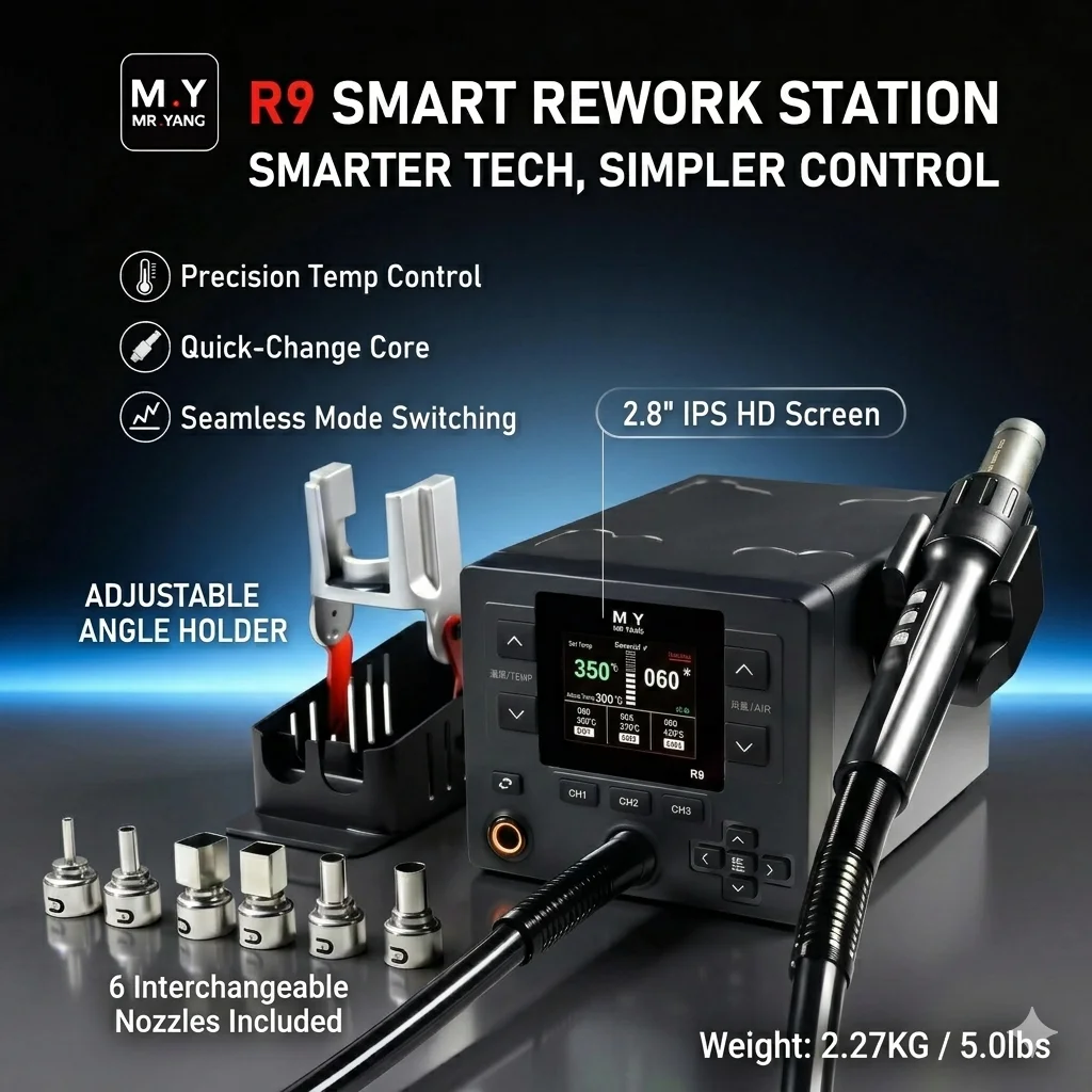 YCS M.Y R9 Smart Rework Station Tool Combination LCD Display Precision Temp Control Quick Change Core for Phone Welding Repair