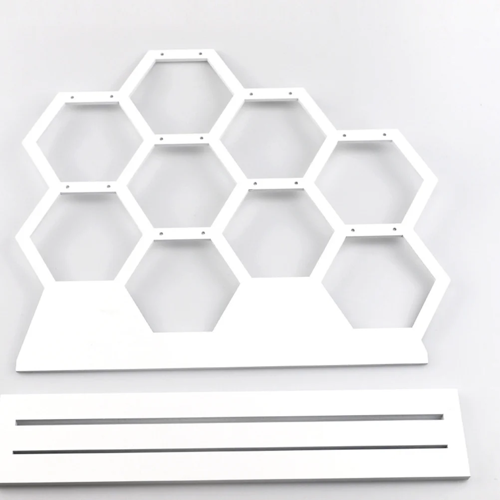 

1pc Wooden Earring Display Rack Jewelry Organizer Stand For Necklace Storage Honeycomb Shape Shelf Earring Storage Rack Wooden