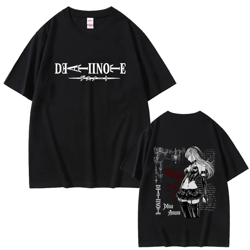 

Anime Death Note Misa Merch T-shirt Men Women Casual Vintage Streetwear Unisex High Quality Soft Cotton Tshirt Male Fashion Tees