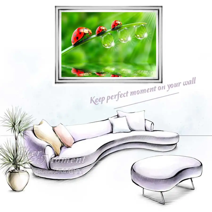 5D DIY Diamond Painting Ladybugs Embroidery Full Square Diamond Cross Stitch Rhinestone Mosaic Painting Home Decor Gift ASF640