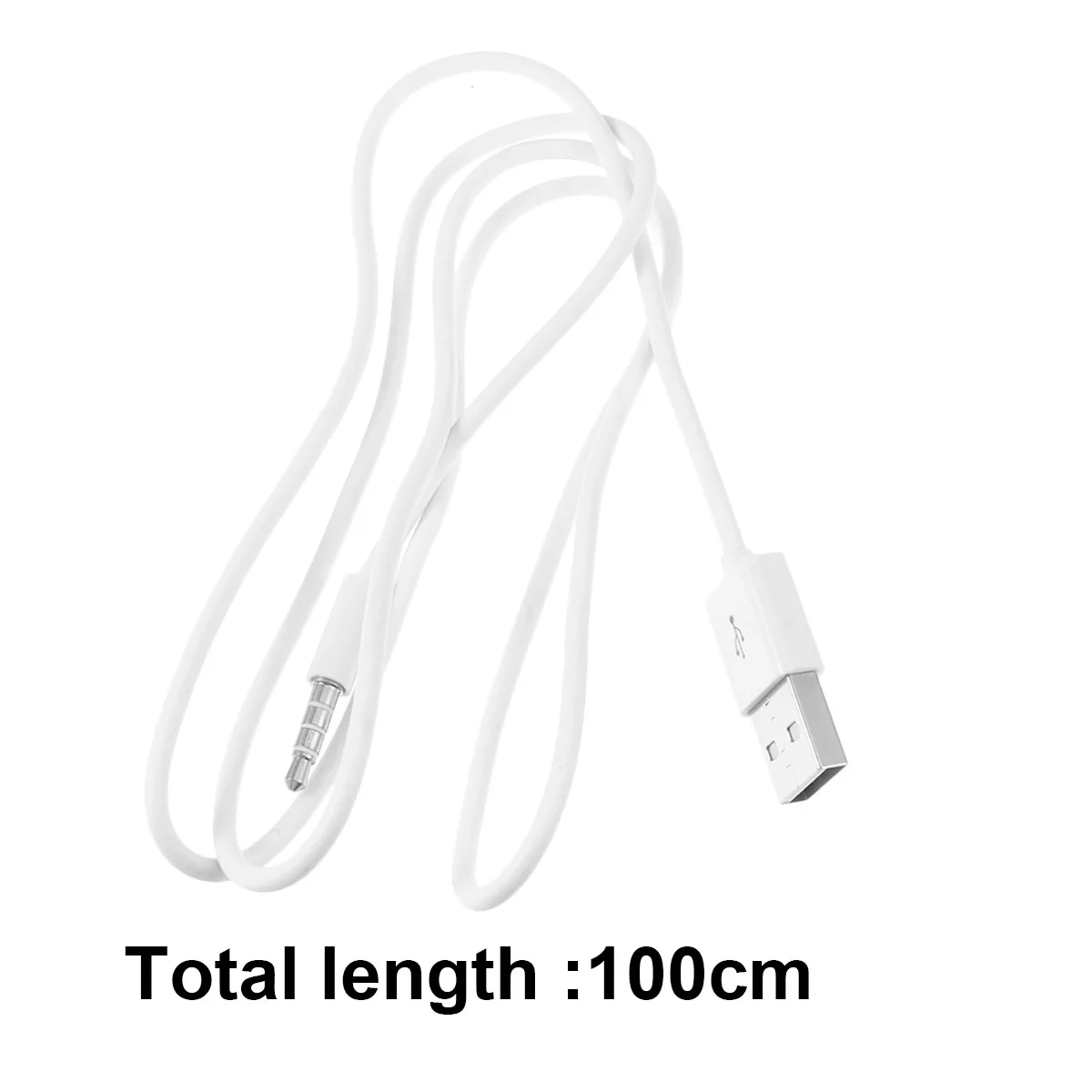 

2 Pc Audio Adapter Cable White Charging Cord Sync USB Traveling