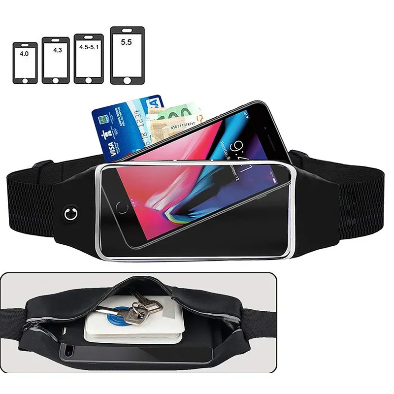 Waterproof Running Waist Bag Phone Touch Screen Pocket Outdoor Jogging Cycling Running Bag Adjustable Pack Purse Sports Belt Bag - Image 4