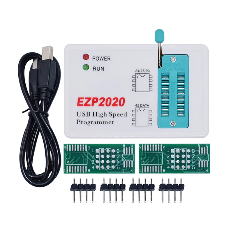 EZP2020 USB High Speed SPI Programmer BIOS EPROM 24/25 Series Chip Read Write Burner With USB Cable Adapter Boards Pin Headers
