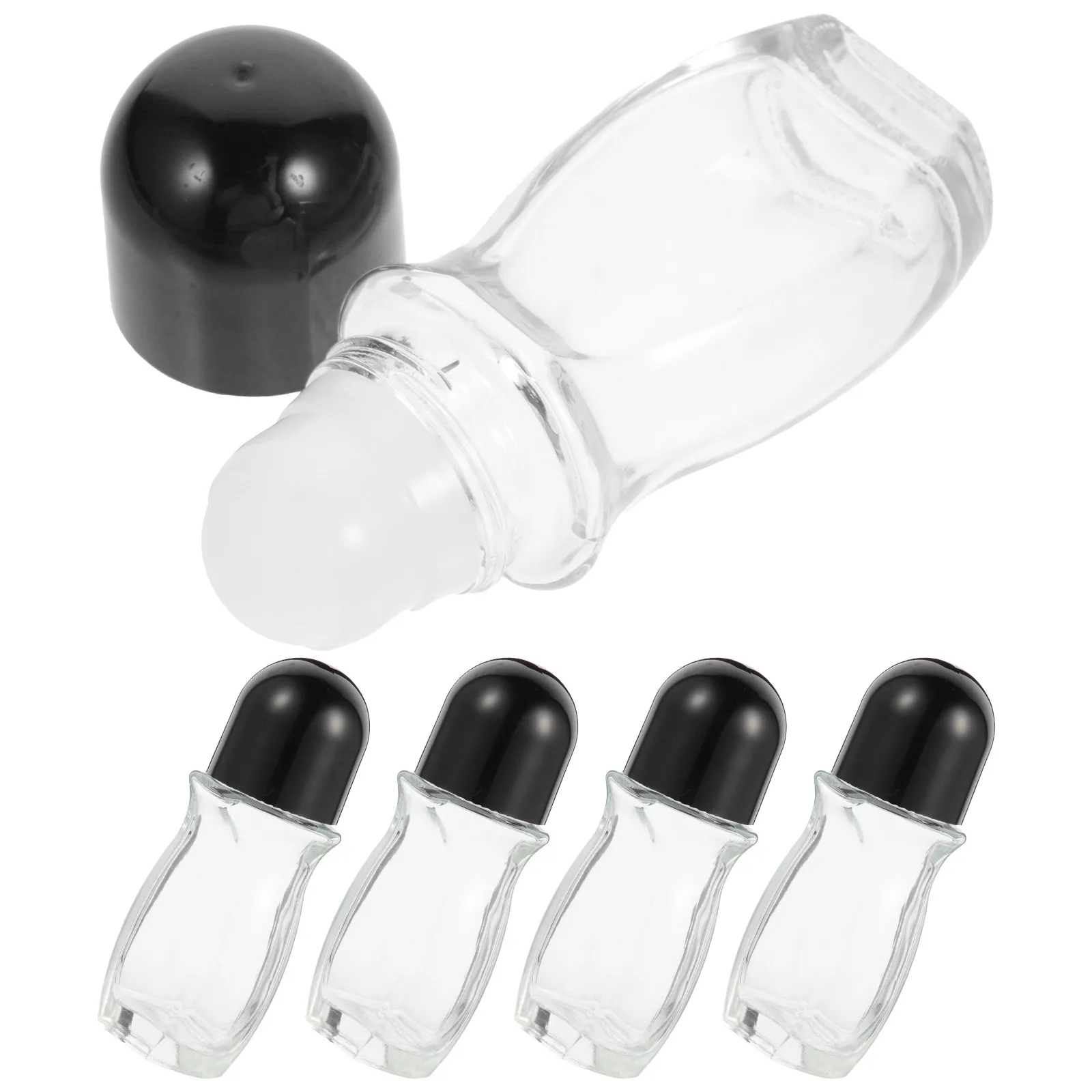 

Набор из 5 флаконов-роллеров по 50 мл для эфирных масел, герметичные, многоразовые, портативные, из белого стекла, пустые, для путешествий и парфюмерии
