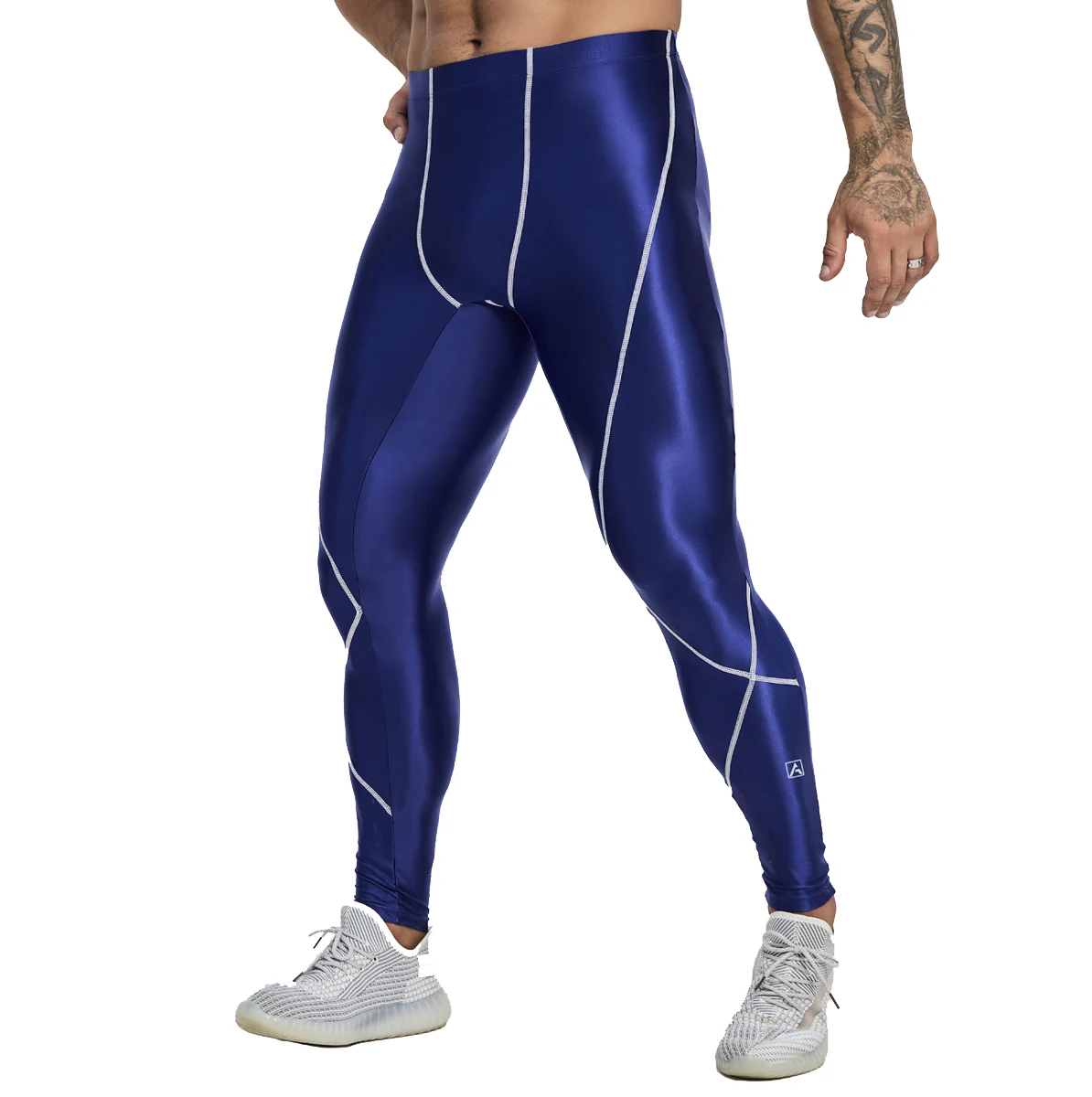 AMORESY Uranus Series, глянцевые облегающие спортивные дышащие жилеты из спандекса, высокоэластичные, впитывающие пот, спортивные штаны для бега