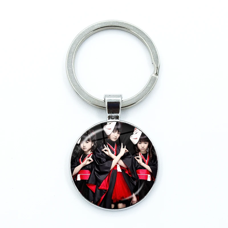 Babymetal Japanese Girl Metal Band Icons Keychain Glass Cabochon KeyRing Bag Car Key Chain Ring Holder Charms Jewelry Gifts