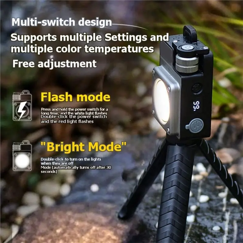 TFORU-Portable Camping Light Adjustable LED Lantern Multifunctional For Outdoor Work Lighting Power Outage Emergency