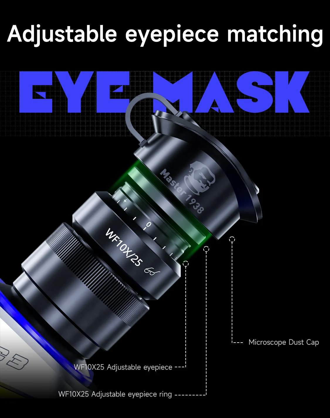 ‌ MECHANIC DFC Osłona przeciwpyłowa mikroskopu Miękka silikonowa ochrona oczu Ochrona przed kurzem Komfortowe dopasowanie zmniejsza zmęczenie oczu