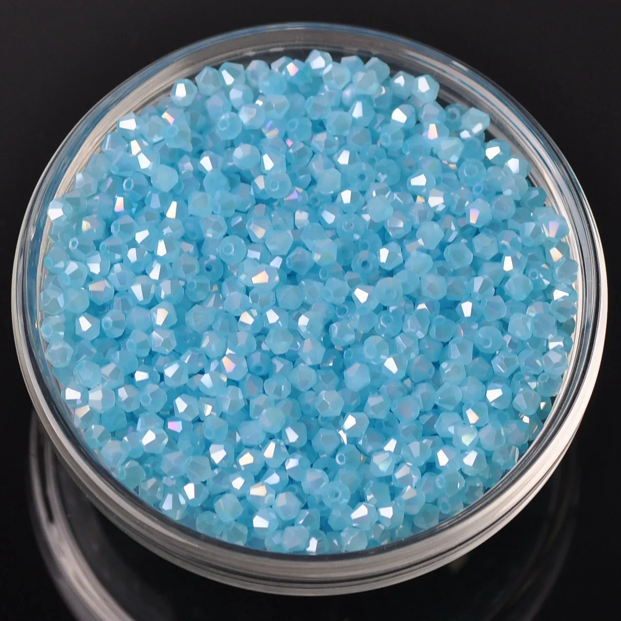 AB Plated Bicone Faceted Crystal Glass Loose Spacer Beads lot Colors 3mm 4mm 6mm 8mm for Jewelry Making DIY